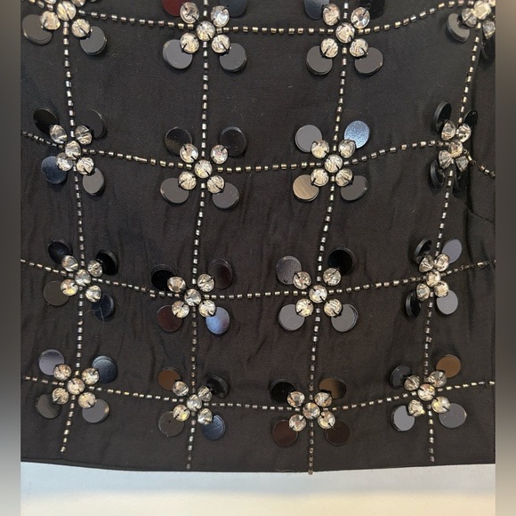 & Other Stories heavily embellished cami crop top in black , sz : 2 - Picture 8 of 10